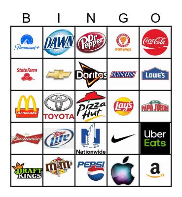 Super Bowl Commercials Bingo Card