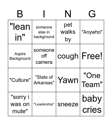 AspireCon 2024 Bingo Card