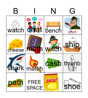 Digraph Bingo Card