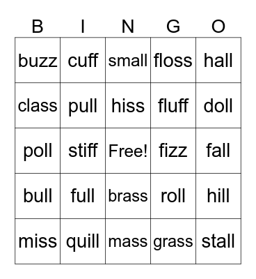 UFLI 42 & 43 Bingo Card