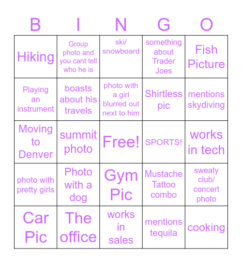 Hinge Bingo Card