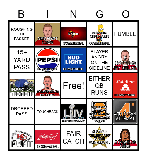 SUPER BOWL LVIII Bingo Card