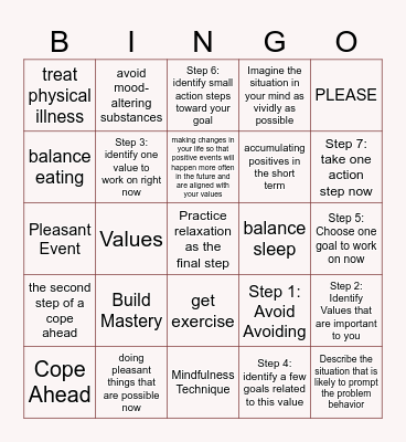 ABC PLEASE Bingo Card