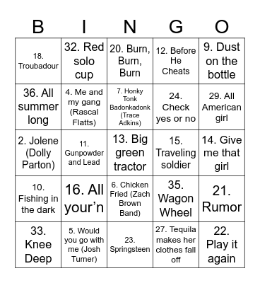 Singo Bingo Card
