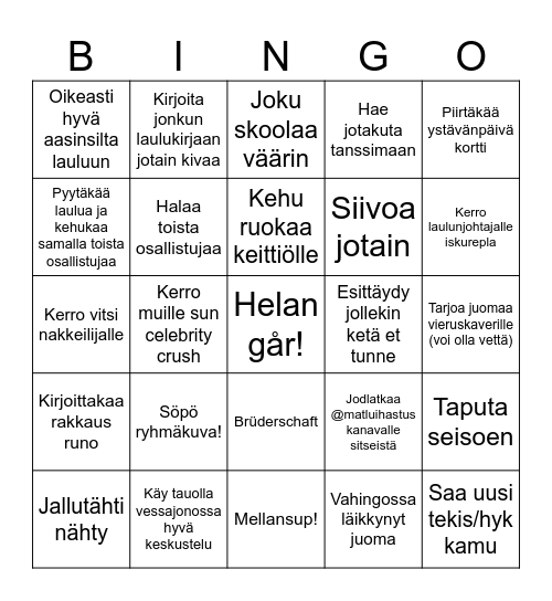 HYK + TKO-äly = <3 Bingo Card