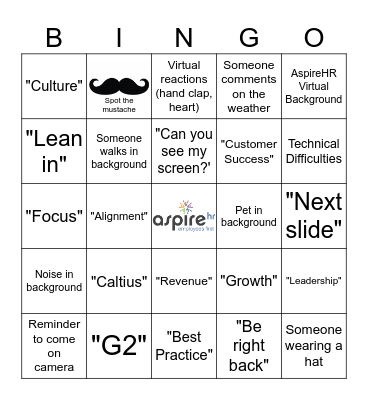 AspireCon 2024 Bingo Card