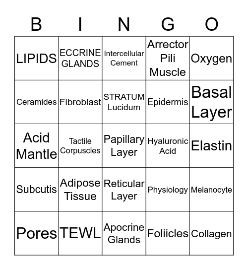 SKIN DEEP Bingo Card