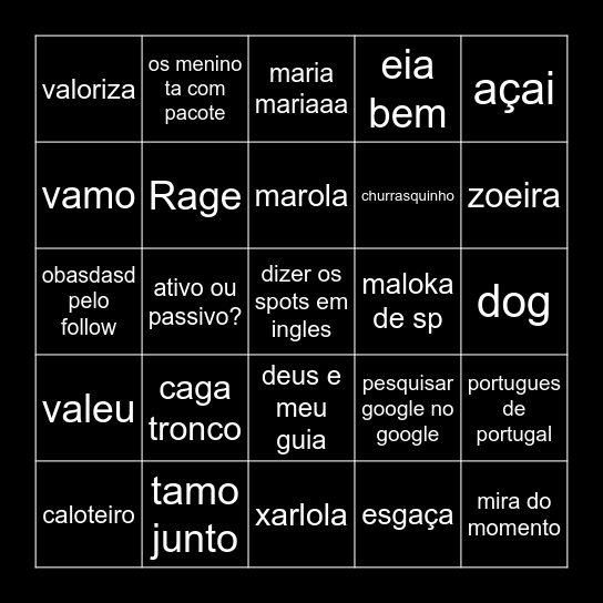 Bingo do k0mpa Bingo Card