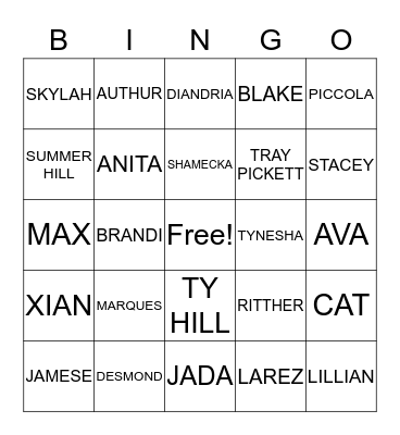 FAMILY TREE Bingo Card