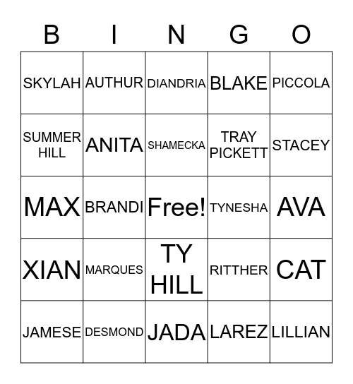 FAMILY TREE Bingo Card