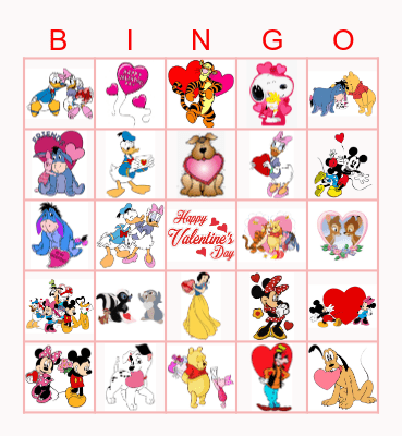 Valentines Day Bingo Card