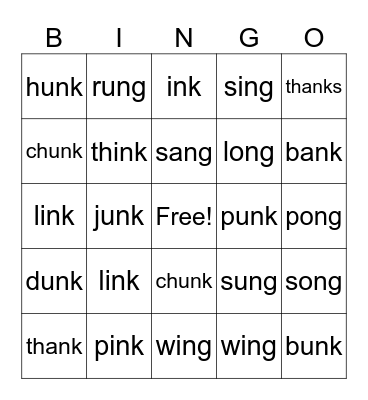 Welded Sounds Bingo Card