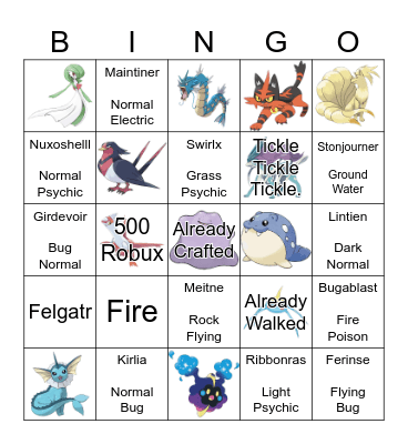 Pokemon Bingo Card