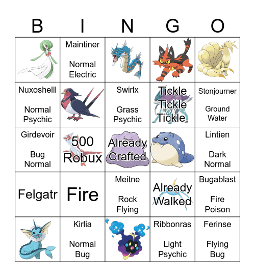 Pokemon Bingo Card