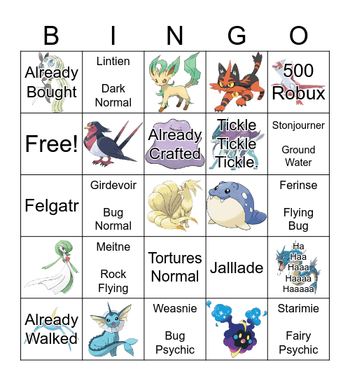 Pokemon Bingo Card