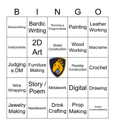 Arts and Sciences Bingo Card