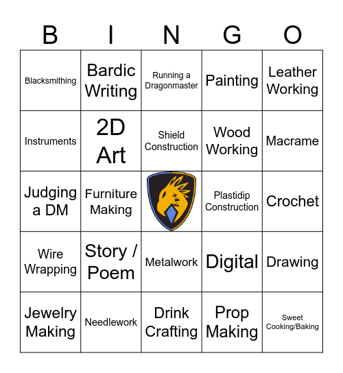 Arts and Sciences Bingo Card