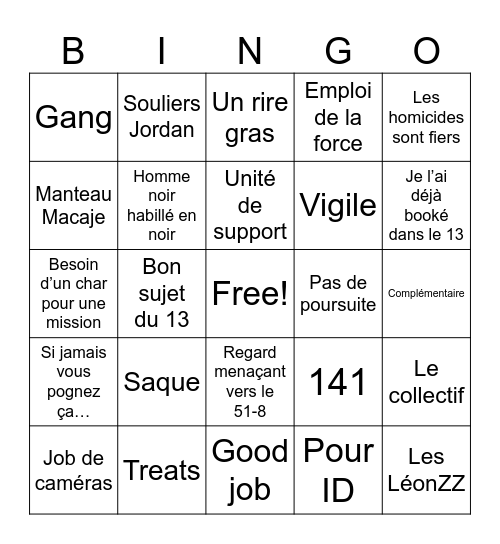 Bingo de fallin ARRET Gr.2 Bingo Card