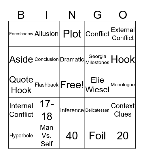 Shake Your Booty Bingo Card