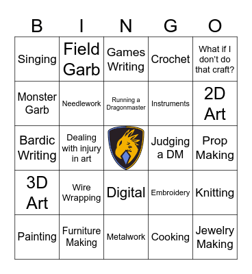 Arts and Sciences Bingo Card