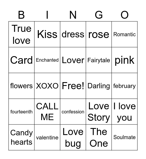 ES Kitchener Valentine's Bingo Card