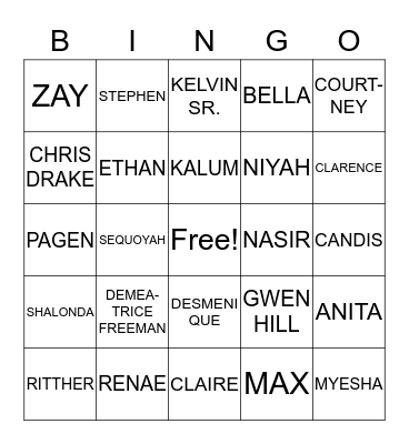 FAMILY TREE Bingo Card