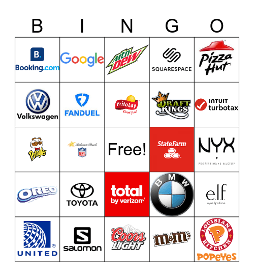 2024 Super Bowl Commercial Bingo Card