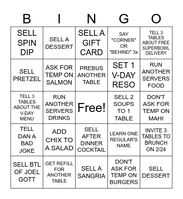 SERVER BINGO!! Bingo Card