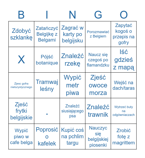 Belgijskie bingo Card