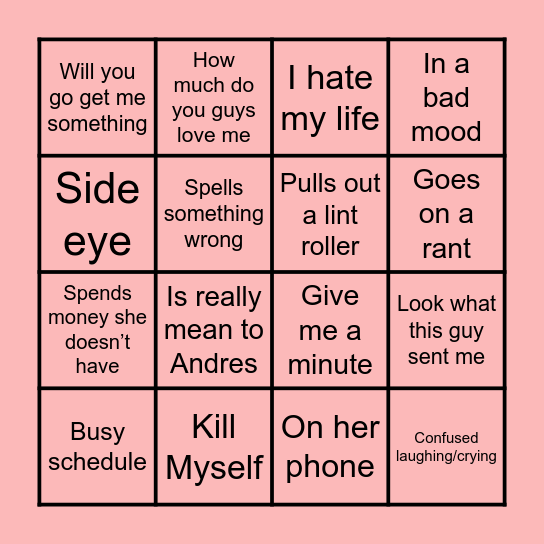 What Barbie Says Bingo Card