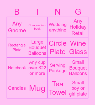 RETAIL BINGO Card