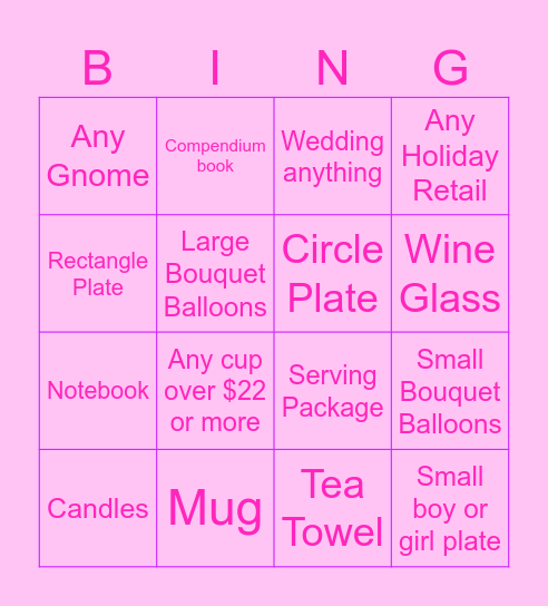 RETAIL BINGO Card