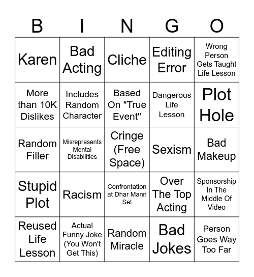 Dhar Mann Bingo | Modern Bingo Card