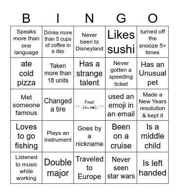 OLA BINGO Card
