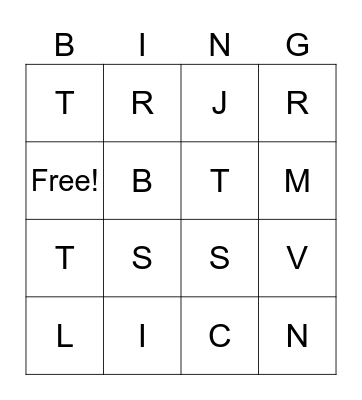 Pre-K Sight Words Bingo Card