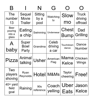 Superbowl (Taylor's Version) Bingo Card