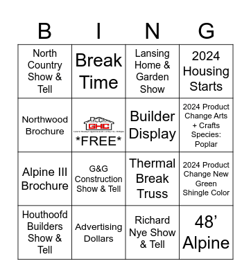 General Housing Corporation Bingo Card