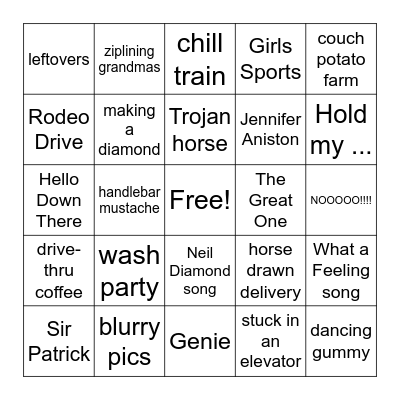 SUPERBOWL COMMERCIAL BINGO Card