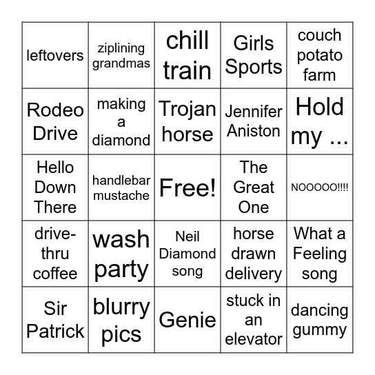 SUPERBOWL COMMERCIAL BINGO Card