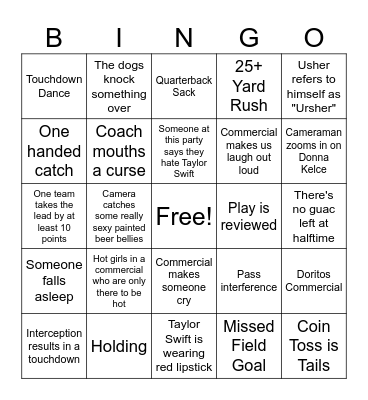 SUPERBOWL BINGO Card