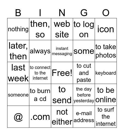 U7L1 La Tecnologia Bingo Card