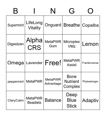 Women's Health Bingo Card