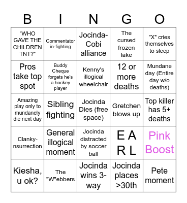 Backyard Hunger Games (44+ with Pros) Bingo Card