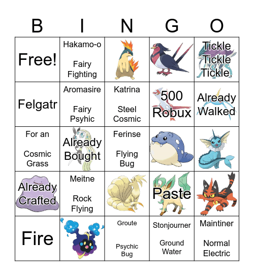 Pokemon Bingo Card