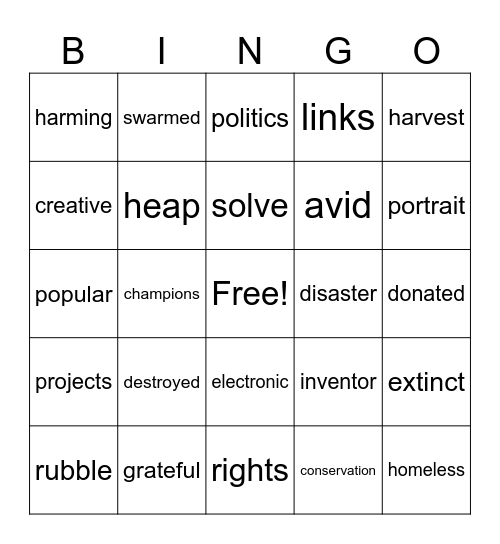 Unit 3 ELA BINGO Card