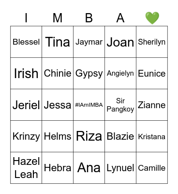 IMBA MINI REUNION 2024 Bingo Card