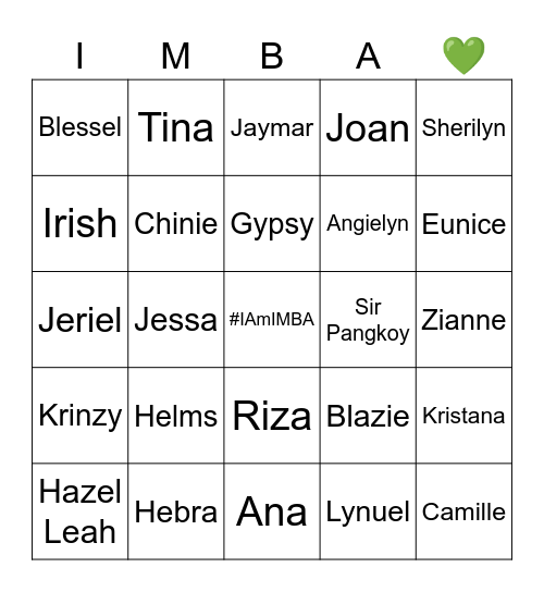 IMBA MINI REUNION 2024 Bingo Card