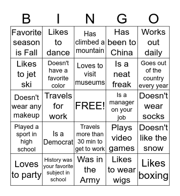 CoverGirls Bingo Card