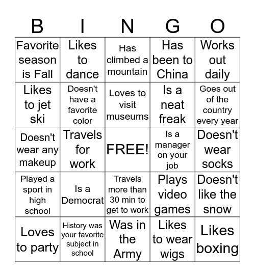 CoverGirls Bingo Card