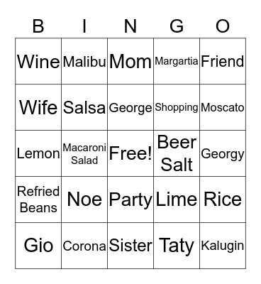 Noelias Birthday Bingo Card